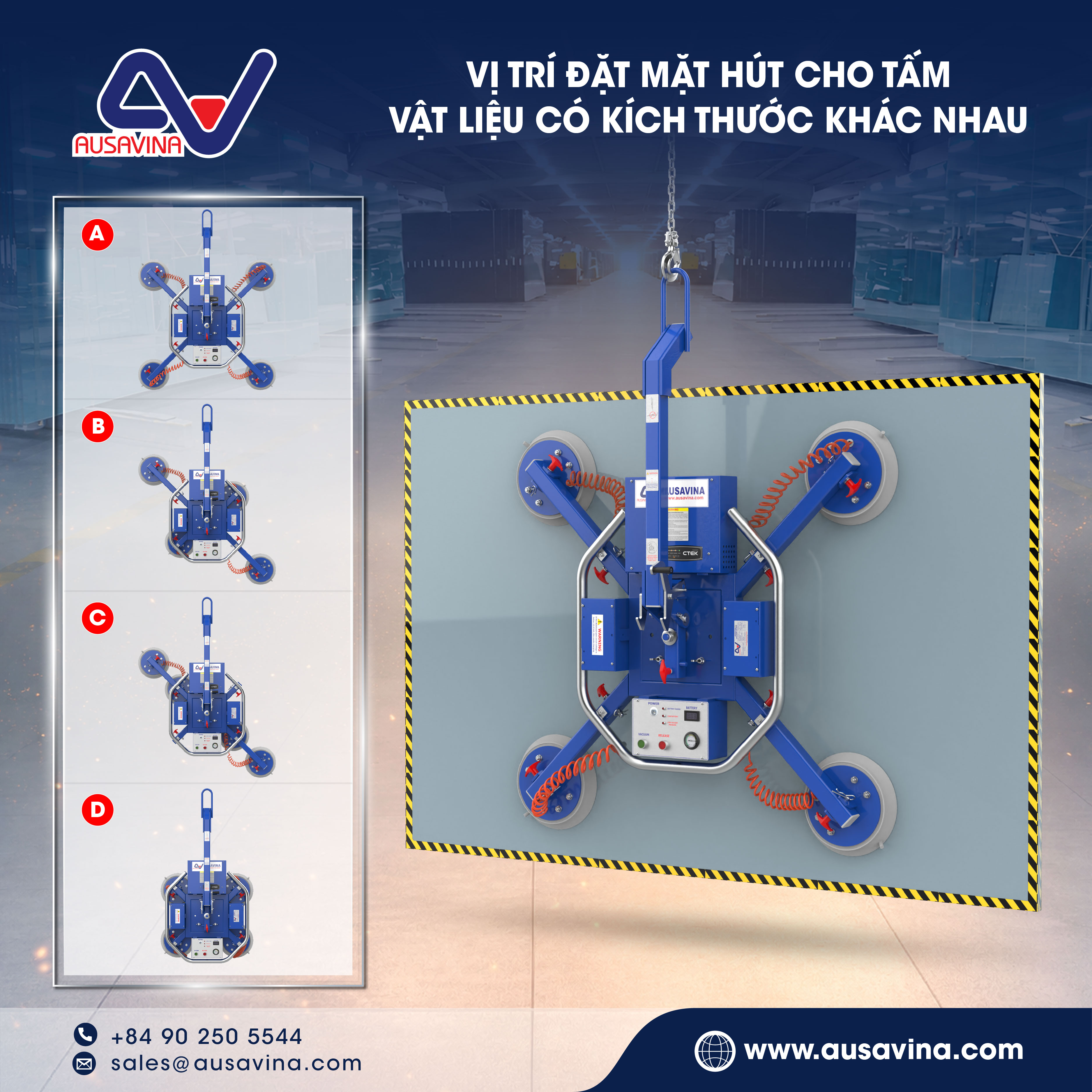Vị trí đặt cốc phù hợp với nhiều loại kích thước tấm đá khác nhau.