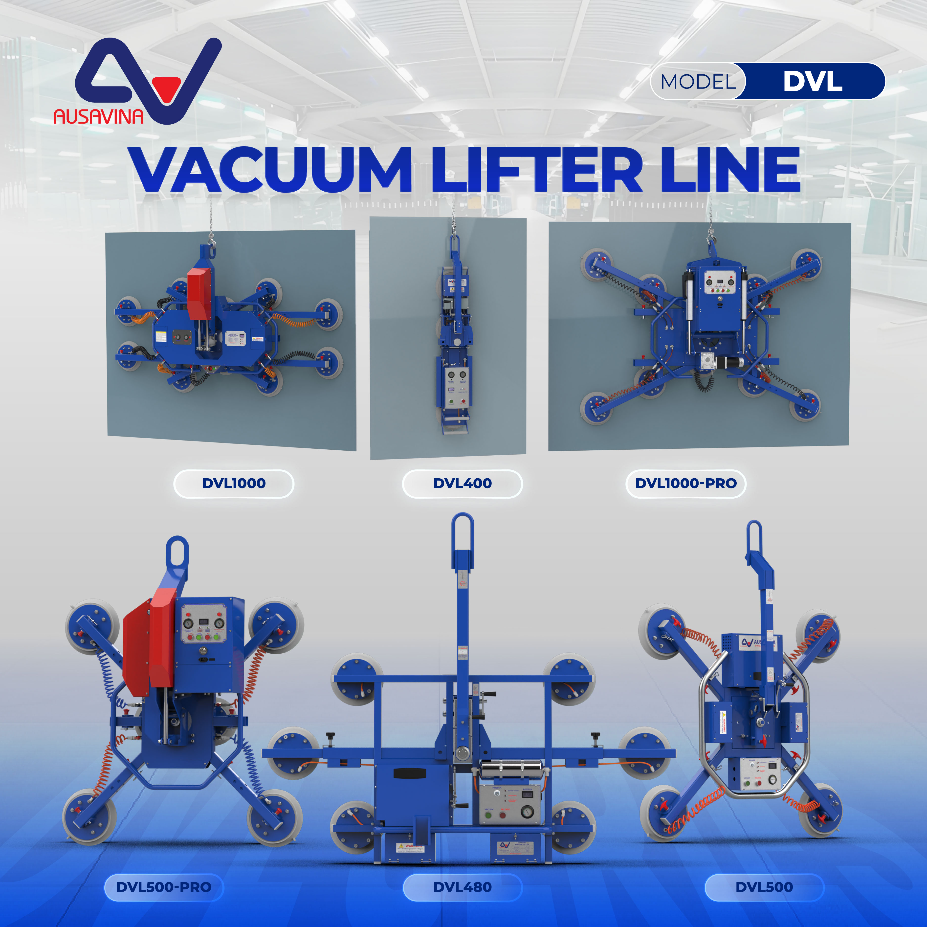 DVL Series Vacuum Lifters: Safe Glass and Stone Handling Solutions for Factories and Construction Sites 